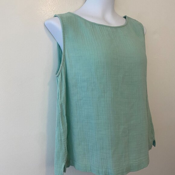 Eileen Fisher Green Organic Cotton Tank Top Womens Large - Picture 3 of 6